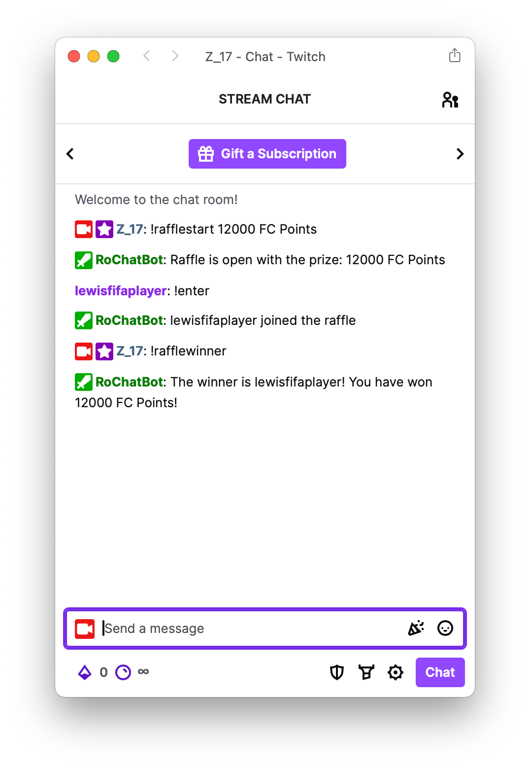 Chat Games Feature