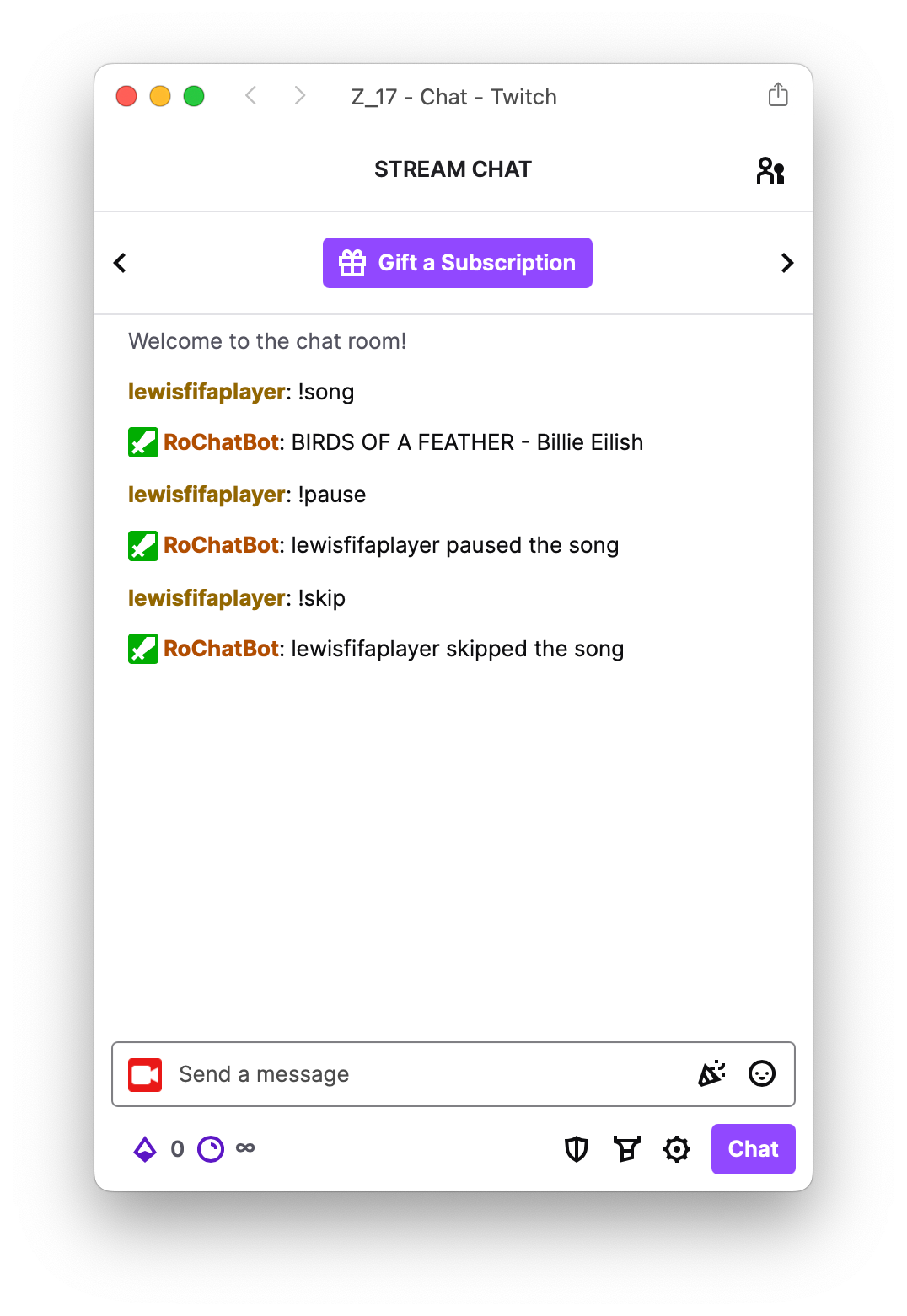 Music Control Feature