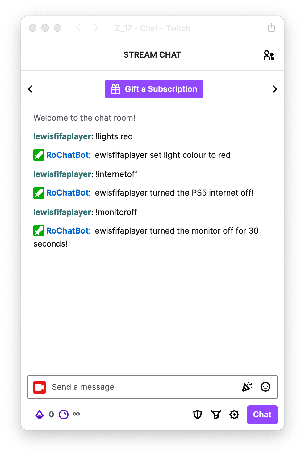 Room Control Feature